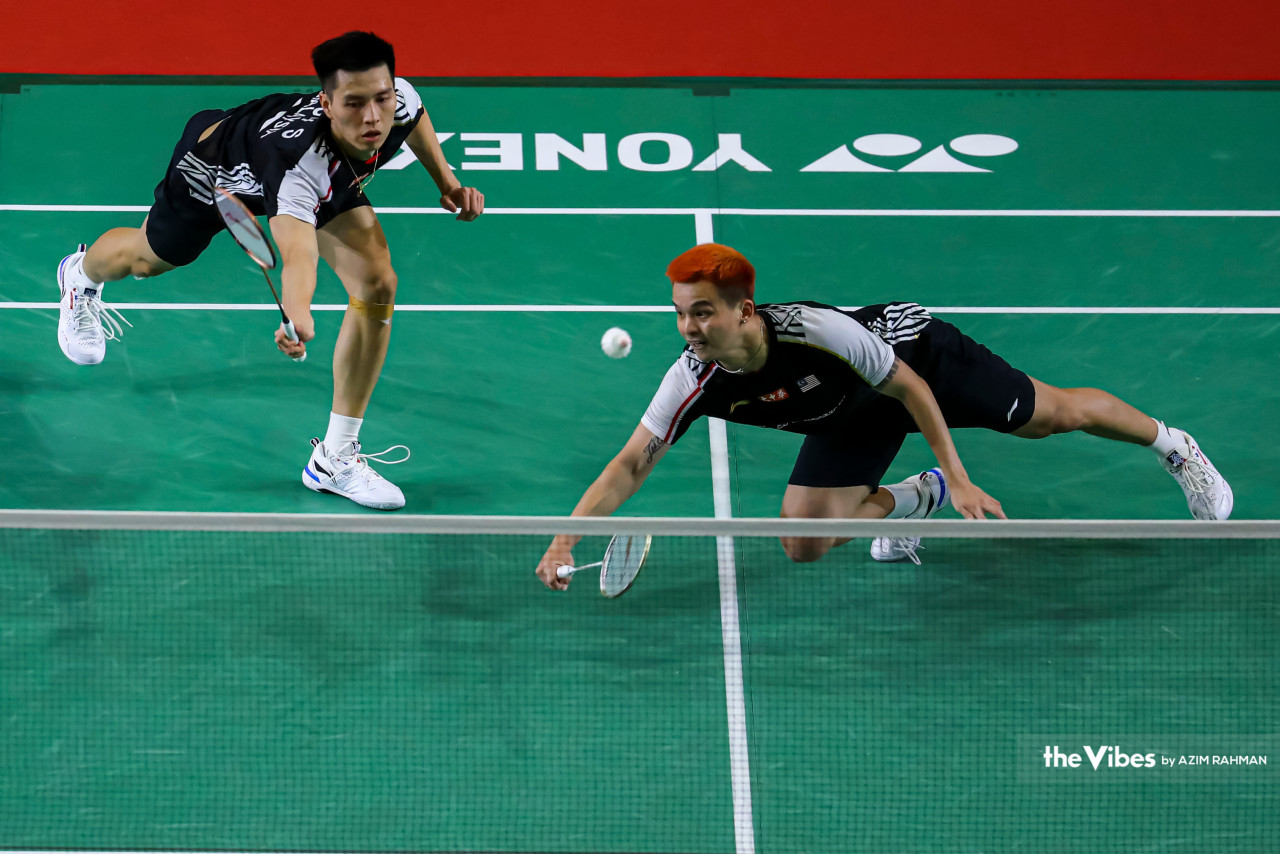 Beregu lelaki Malaysia, Ong Yew Sin -Teo Ee Yi ketika bertemu beregu lelaki Chinese Taipei, Lu Ching Yao and Yang Po Han di Malaysia Masters 2023.