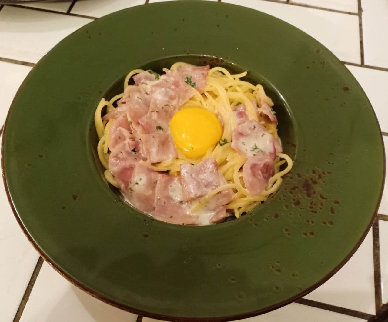Carbonara Turkey Ham With Egg Yolk