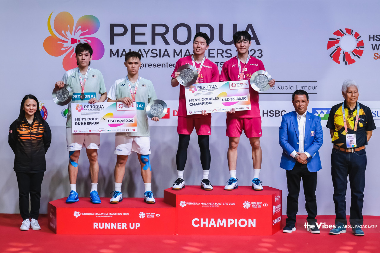 Pasangan beregu Korea Selatan, Kang Min Hyuk-Seo Seung Jae muncul juara Masters Malaysia 2023.