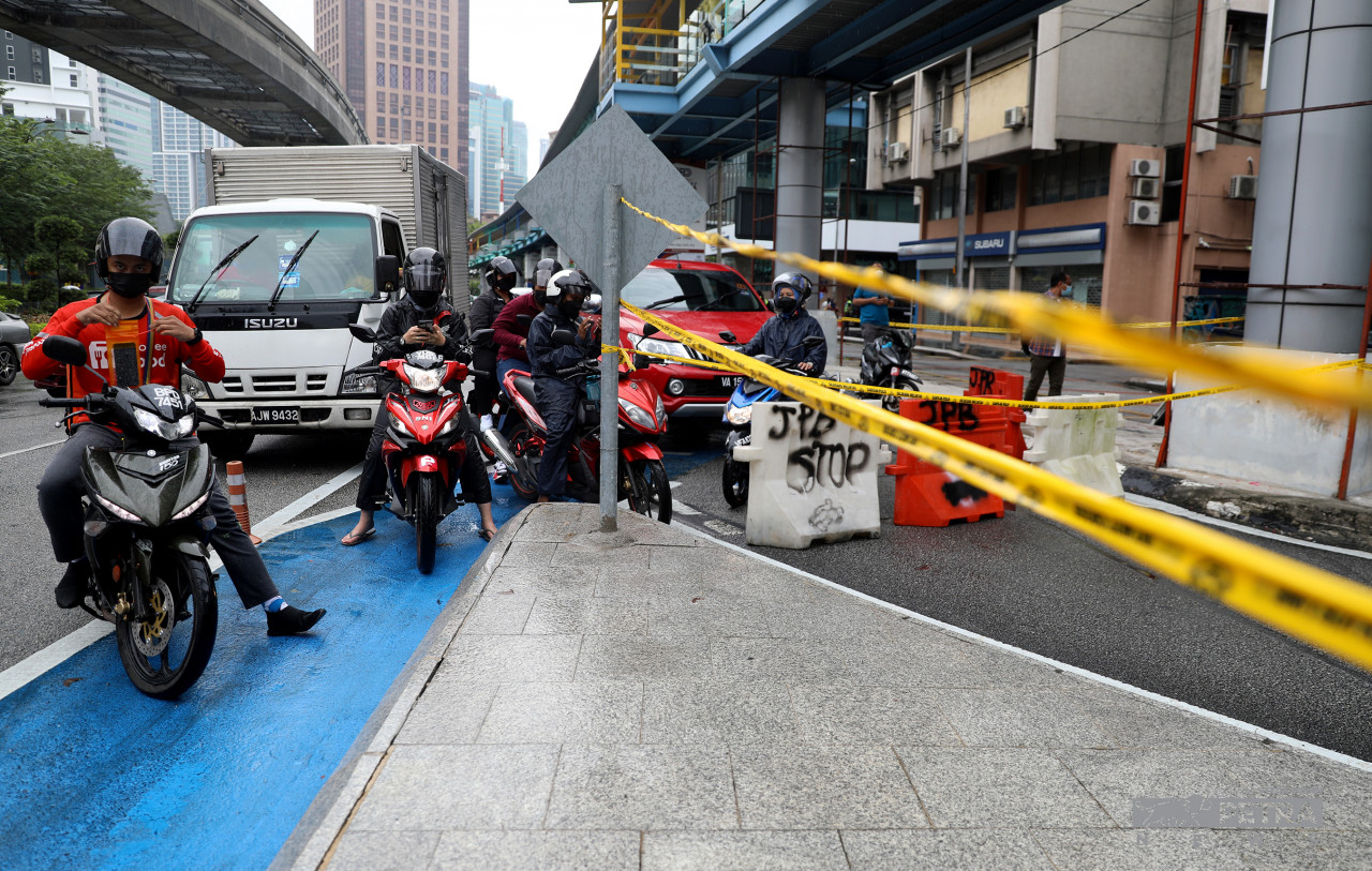 Suasana menuju ke Jalan Tuanku Abdul Rahman, Kuala Lumpur.