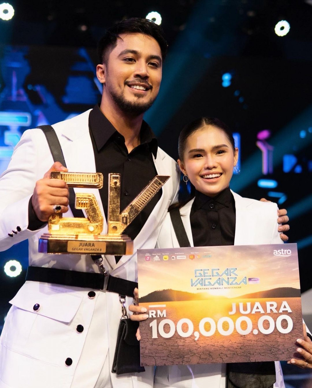 Bella Astillah bersama Aliff Aziz - Gambar Fail