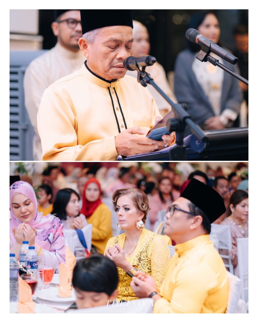 Bacaan doa pada majlis resepsi Reen dan suami yang turut dihadiri rakan-rakan artis.