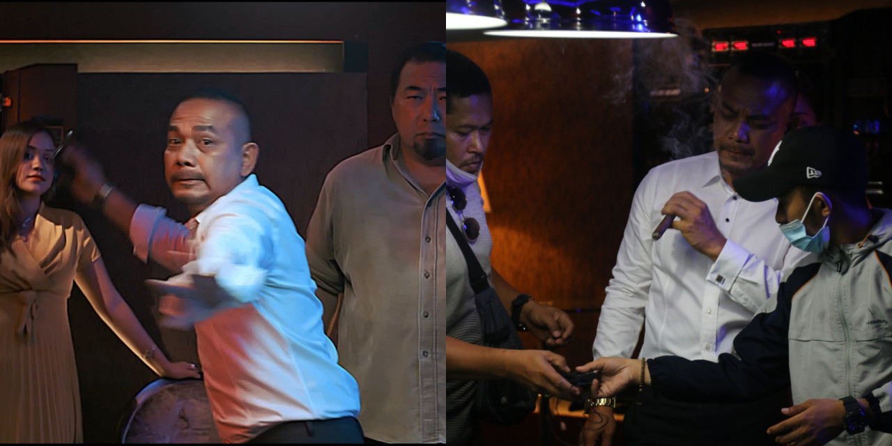Antara babak gangster dalam diselitkan dalam filem Duan Nago Bogho.