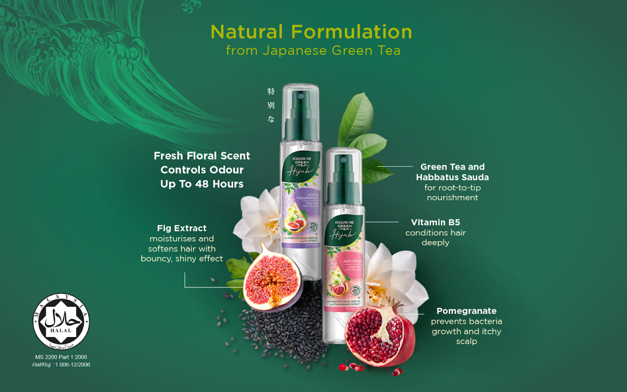 Follow Me Green Tea Hijab Hair Mist
