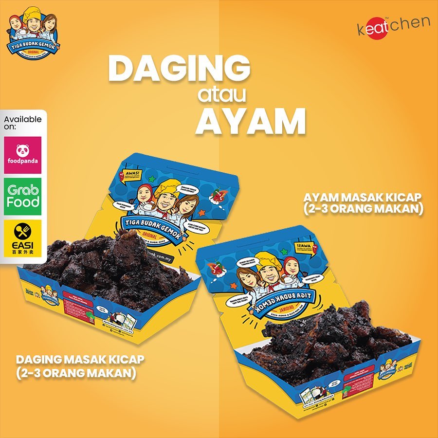 Tiga Budak Gemok – Set Daging & Ayam