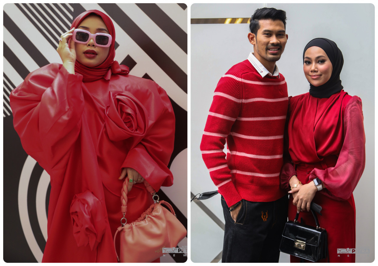 Penyanyi, Bunga Isme dan atlet, Latif Romly bersama tunangnya, Nabila Farhana