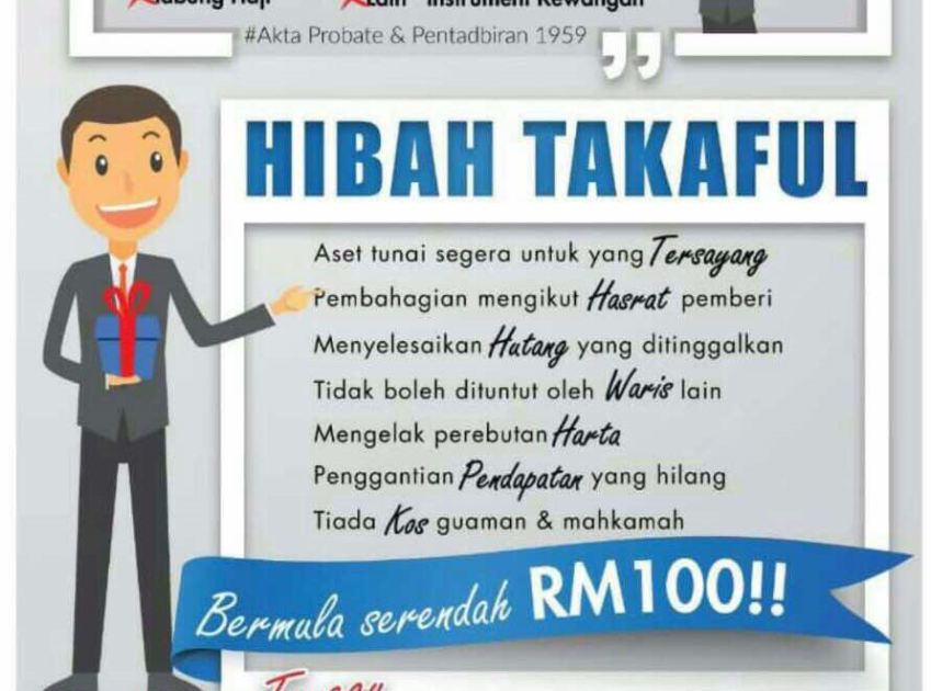 Contoh iklan hibah takaful yang banyak terdapat di media sosial - Gambar media sosial