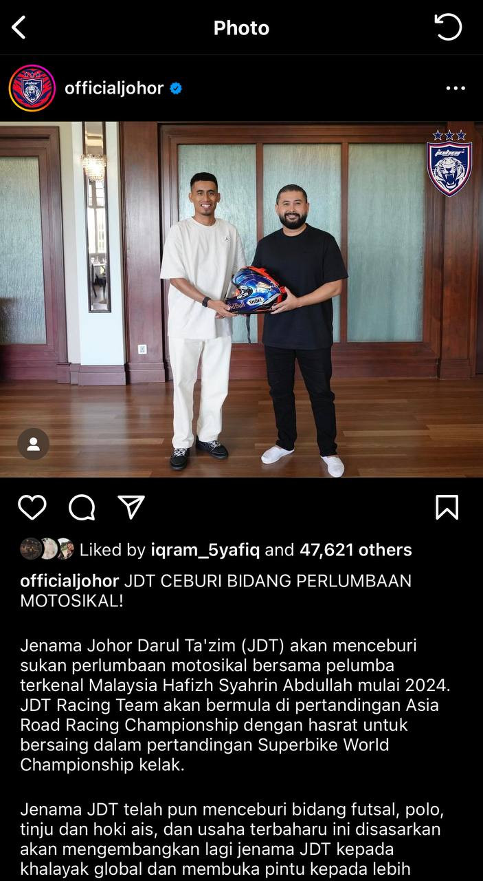 officialjohor turut berkongsi perkembangan terbaharu itu.