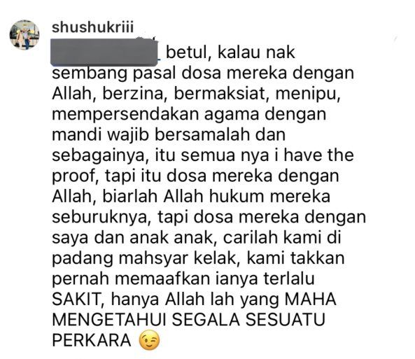 Tangkapan layar Facebook Nurul Syuhada
