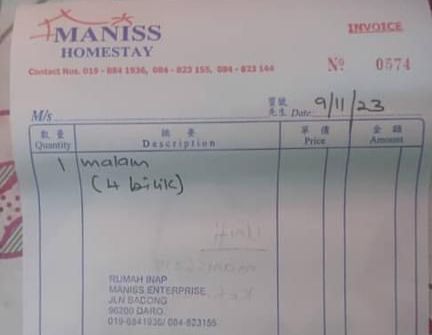 Resit inap desa bertarikh 9 November 2023 - gambar Facebook