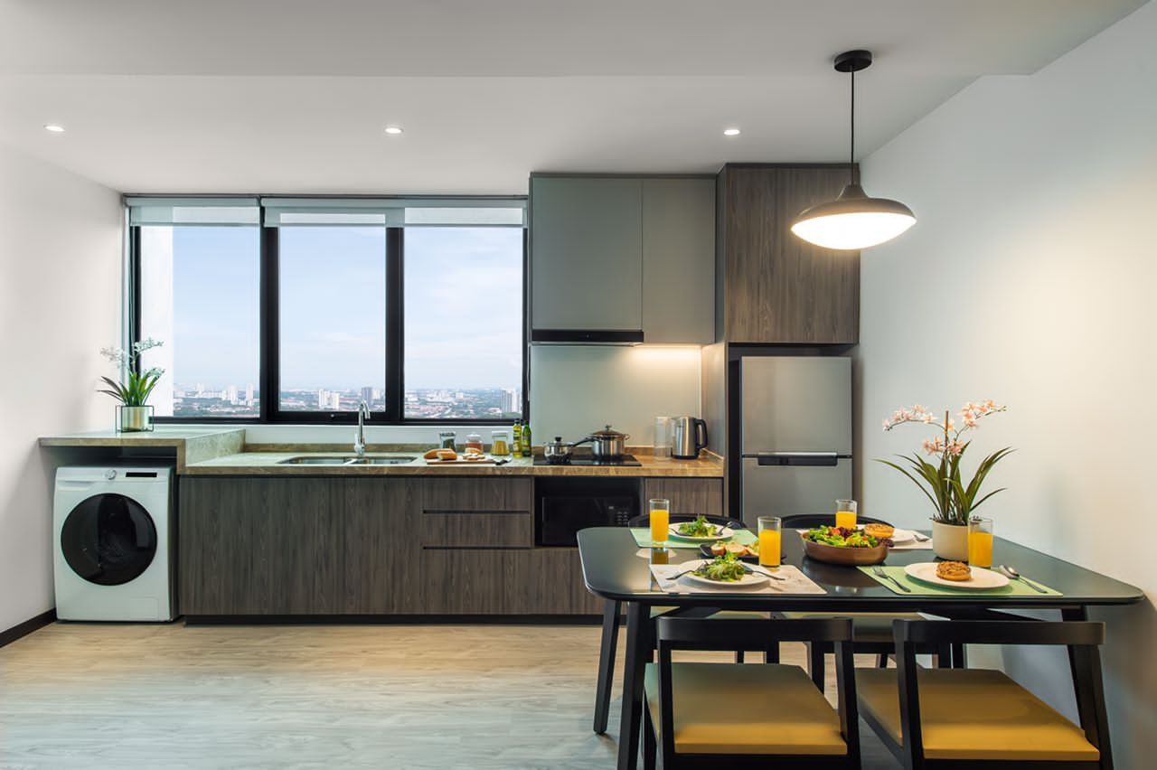 Ruang dapur unit pangsapuri Sky Residence Prai by The Ascott