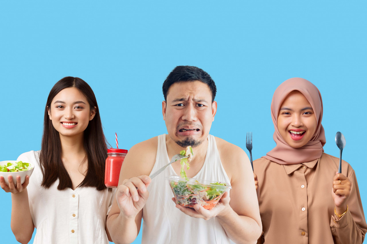 Pemakanan yang sihat tidak bermakna anda hanya perlu mengambil salad. - Gambar foryoursweetheart.my