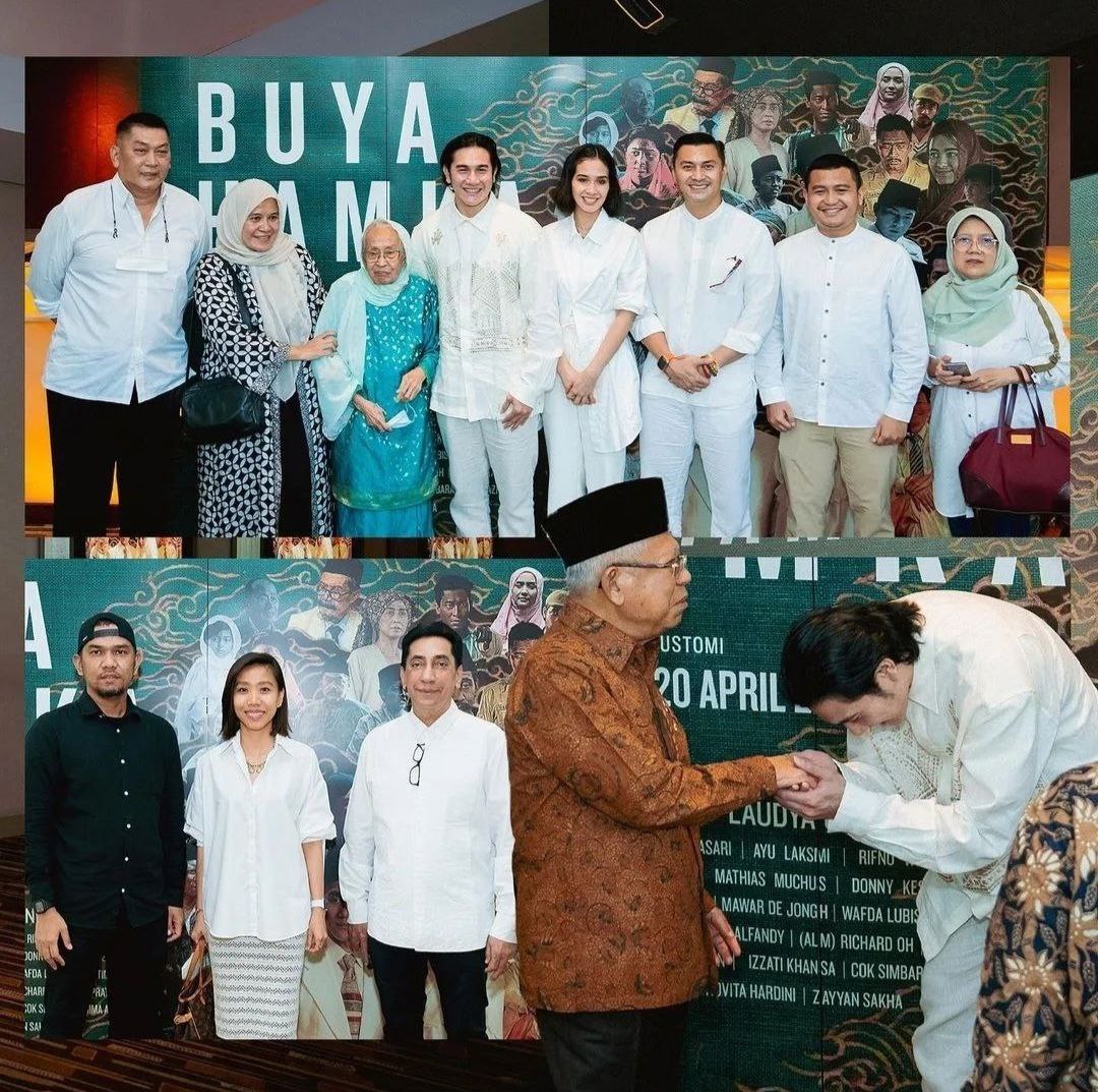 K.H. Ma'ruf Amin telah meminta untuk menonton filem ini lebih awal iaitu pada tanggal 21 Mac lalu sebelum tarikh tayang perdana yang dijadualkan berlangsung pada 9 April ini. - Gambar Instagram Filem Buya Hamka