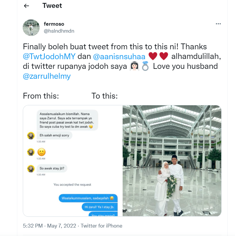 Tangkapan layar akaun Twitter @hslndhmdn