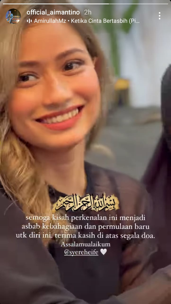 Tangkapan layar InstaStory Aiman Tino