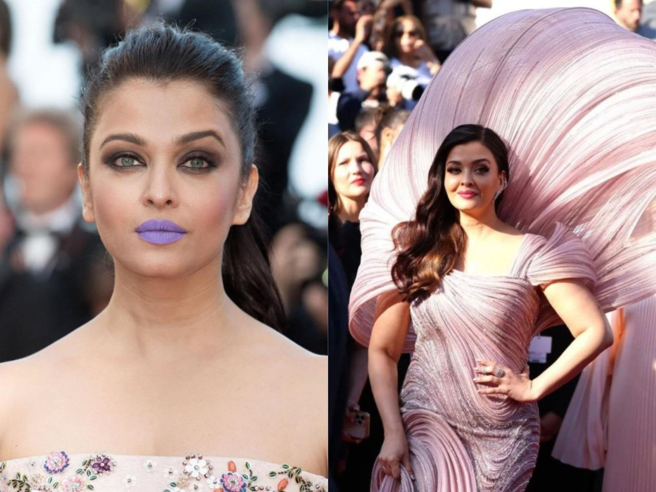 Tahun lalu, Aishwarya tampil dengan busana yang sarat dengan perincian bersaiz gergasi yang disamakan dengan ‘croissant’. - Gambar Instagram