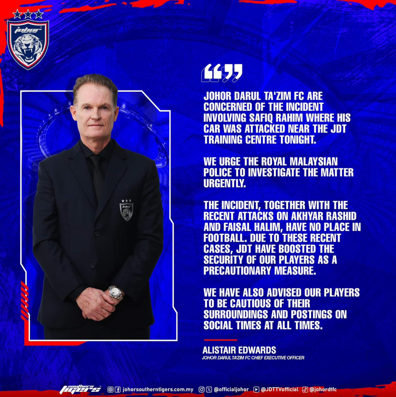 gambar FB Johor Southern Tigers