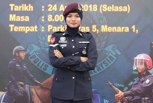 Ameyza menyertai PDRM pada 2014. - Gambar Bernama