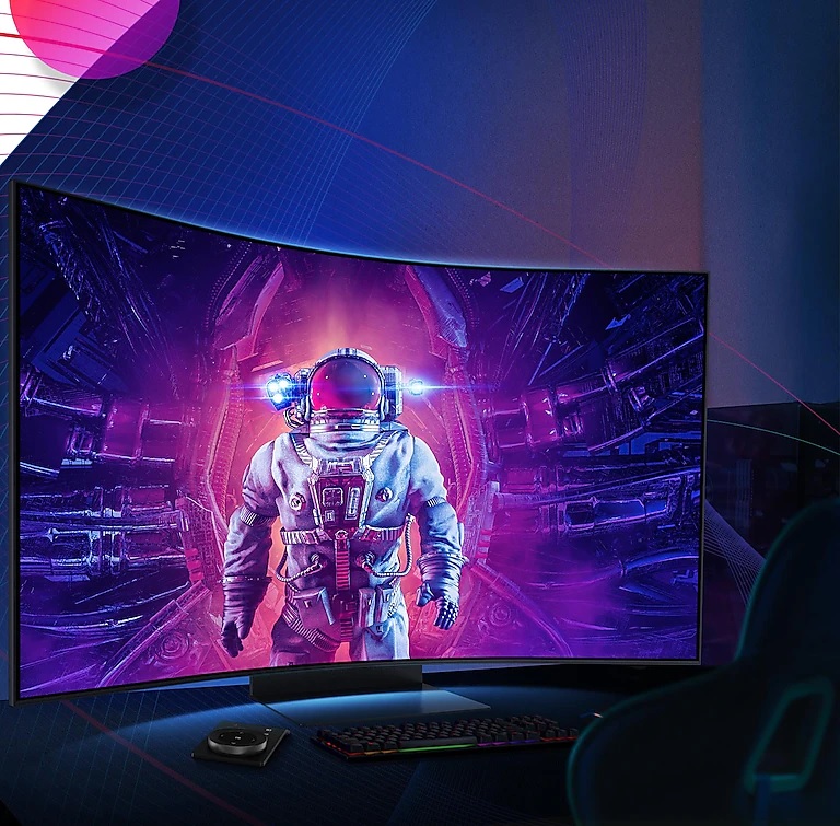 Odyssey Ark ialah skrin permainan melengkung 55 inci 1000R pertama di dunia. - Gambar ihsan Samsung