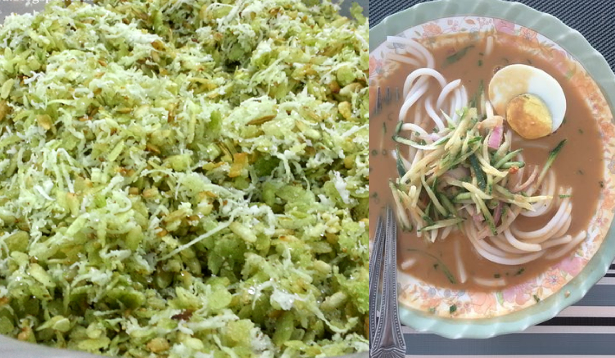 Emping Perlis dan Laksa Perlis. Gambar: Putihsalju.blogspot.com dan TripAdvisor.com