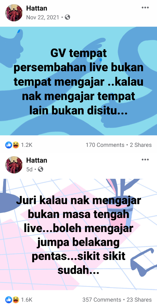 Tangkapan layar Facebook Hattan