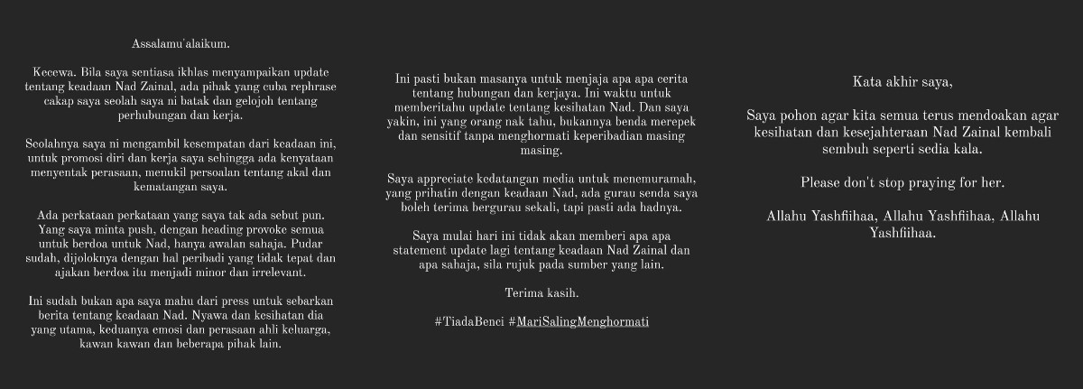 Tangkapan layar Instagram Ungku Ismail