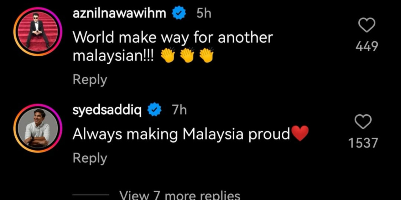 Komen Aznil Hj Nawawi dan Syed Saddiq - Tangkapan layar Twitter