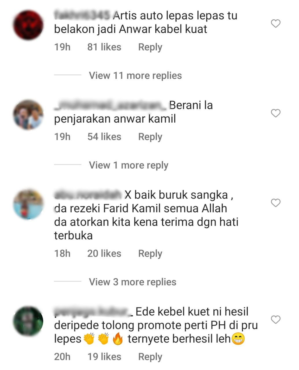 Tangkapan layar komen netizen