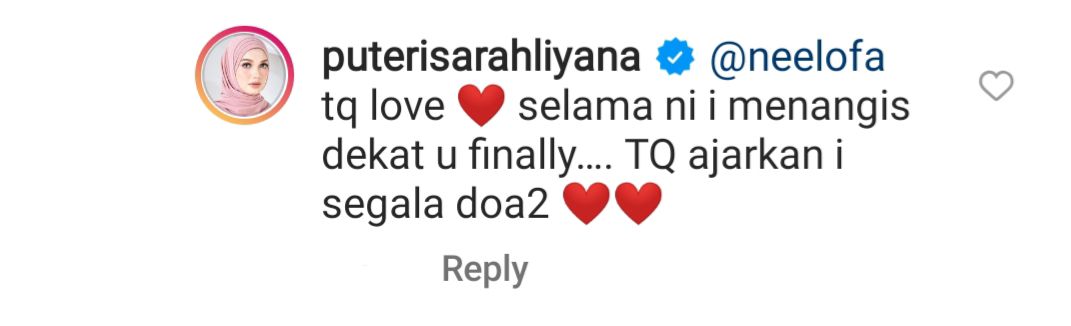 Tangkapan layar Instagram @puterisarahliyana