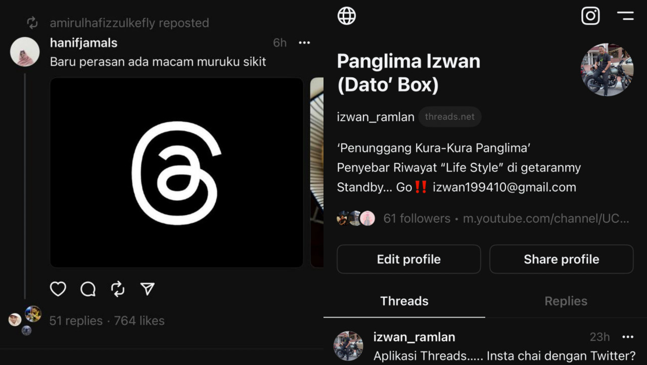 Tangkapan layar Threads