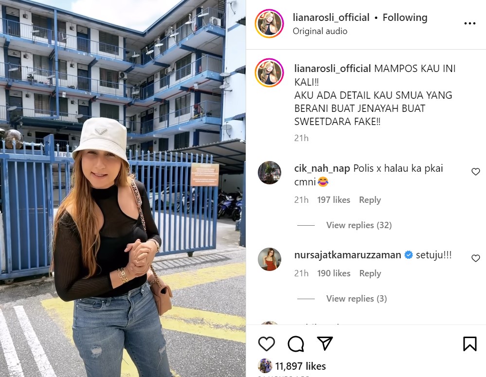 Kak KM memaklumkan dia telah mengenalpasti individu yang memalsukan produk 'Sweet Dara'. - Tangkap layar dari Instagram