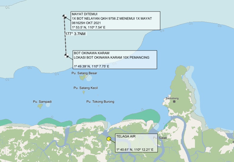 Lokasi di mana mayat Awang Omar ditemui.