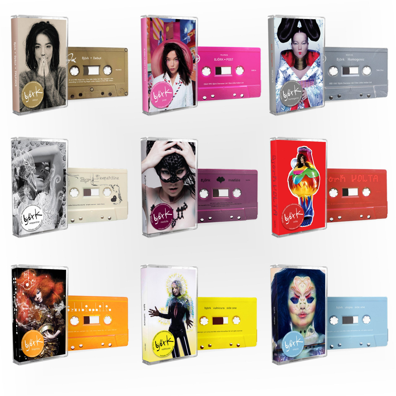 Katalog kaset Bjork. Gambar: Bjork.com