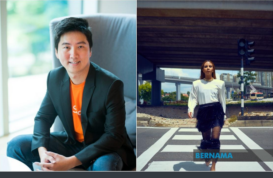Ketua Pegawai Operasi Shopee Terence Pang dan penyanyi rap Kayda Aziz