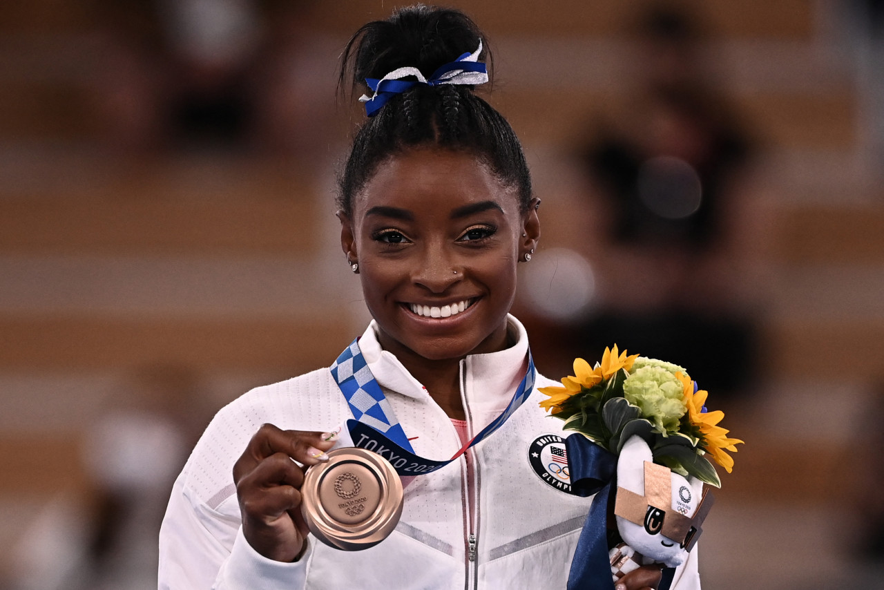 Gimnas Amerika Syarikat, Simone Biles. Gambar: AFP