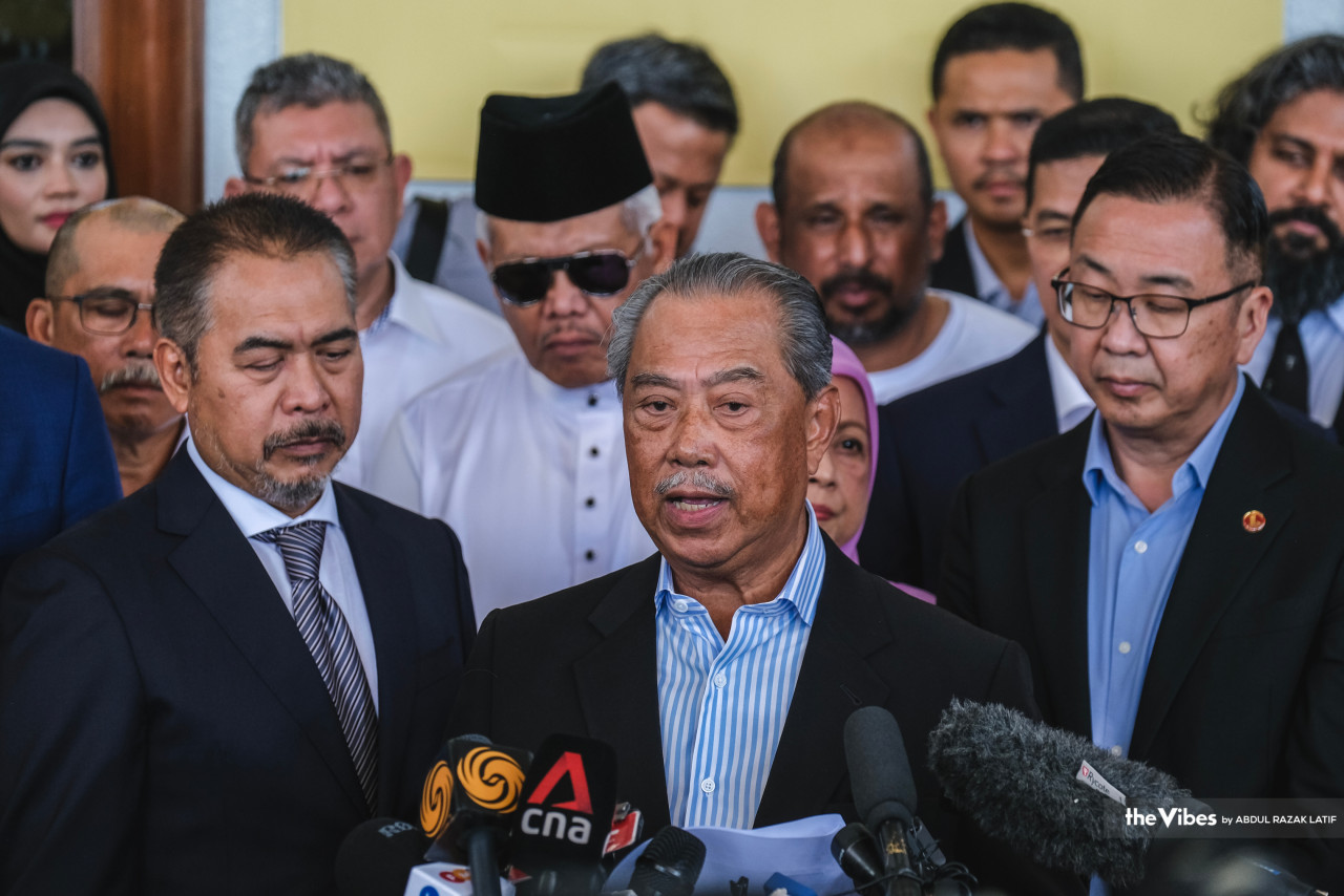 Muhyiddin pada sidang media selepas didakwa dengan 6 pertuduhan di Mahkamah Sesyen Kuala Lumpur, minggu lalu.
