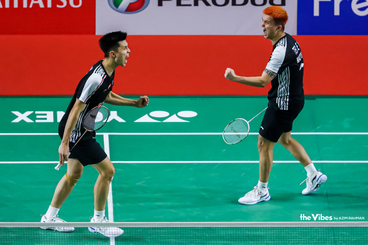 Ong Yew Sin-Teo Ee Yi terpaksa bekerja keras sebelum menundukkan beregu Taiwan, Lu Ching Yao-Yang Po Han, 15-21, 21-12, 21-19 untuk layak ke suku akhir - Gambar oleh Azim Rahman