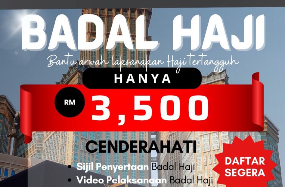 Poster pakej Badal Haji yang menimbulkan keraguan - gambar X