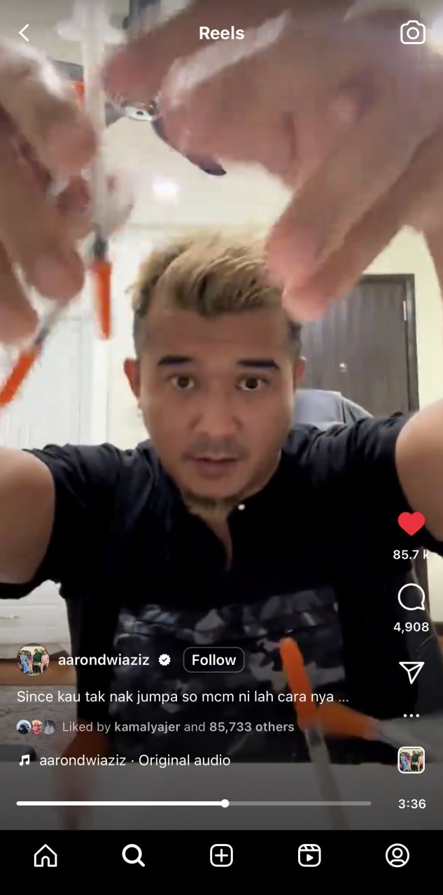Tangkap layar video di laman Instagram Aaron Aziz
