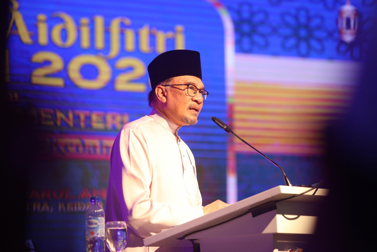 Perdana Menteri ketika menyampaikan ucapan - gambar Rafisqi Radhi