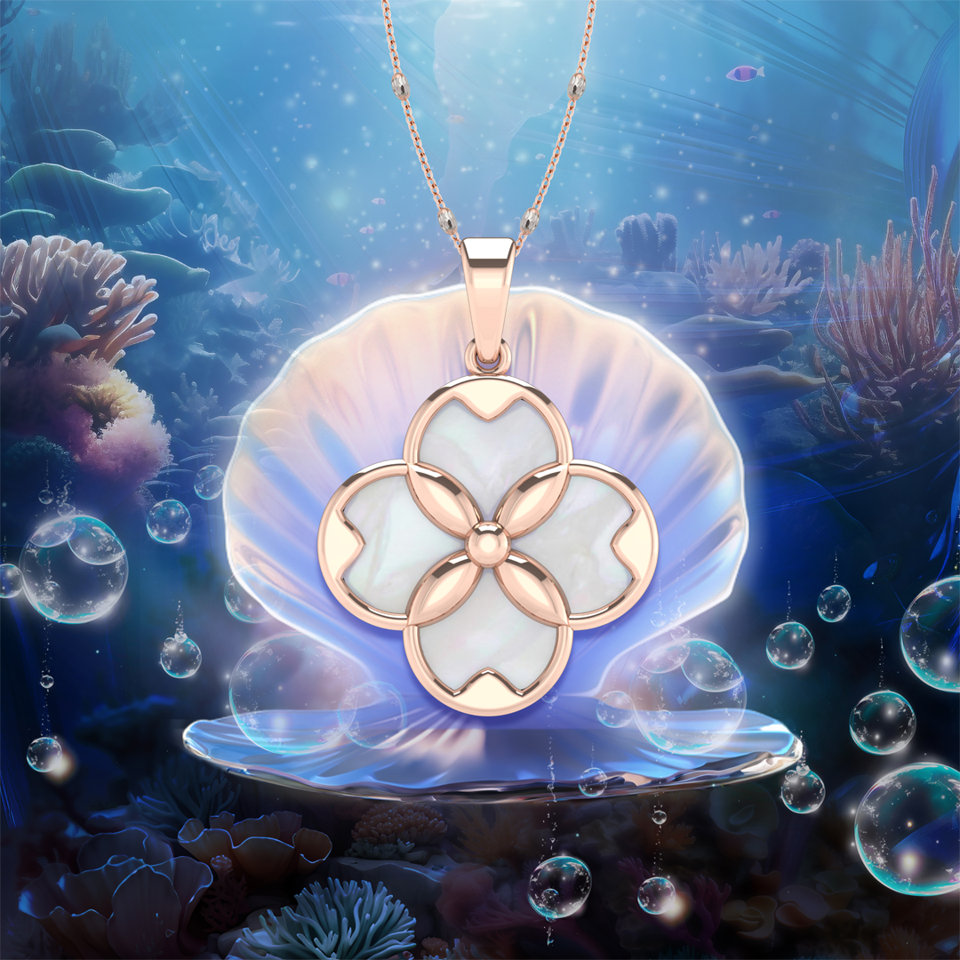 18k Rose Gold with Mother of Pearl Inlay