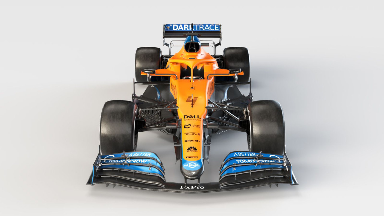 MCL35M dari sisi depan. - Gambar dari Twitter McLaren