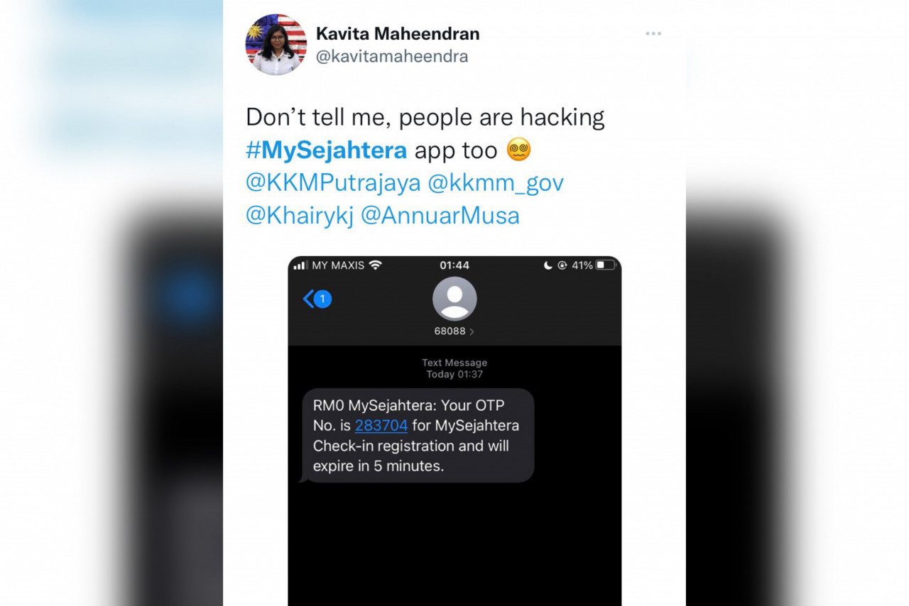 Seorang lagi netizen berkongsi pengalamannya menghadapi masalah dengan aplikasi MySejahteranya.