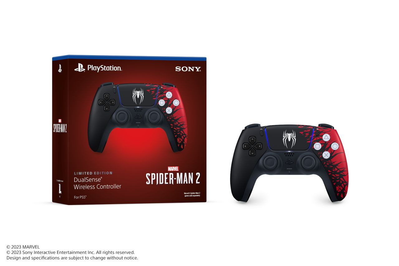 pemilihan warna baharu PS 5 I I turut dipraktikkan kepada alat kawalan tanpa wayar DualSense - gambar Marvel.com