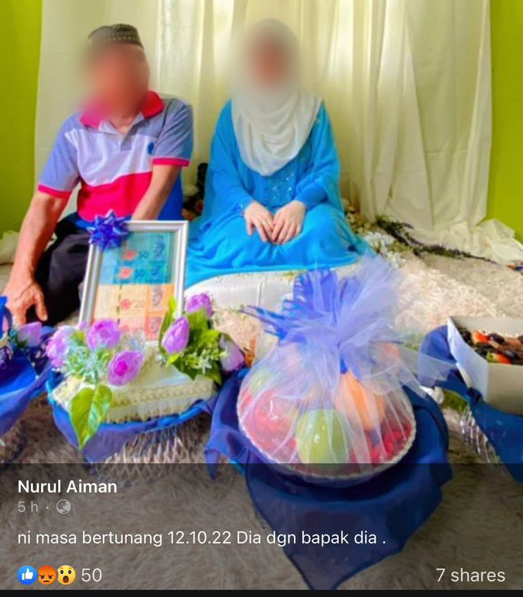 Pengantin perempuan bersama bapanya di 'majlis pertunangan' bersama mangsa - gambar X