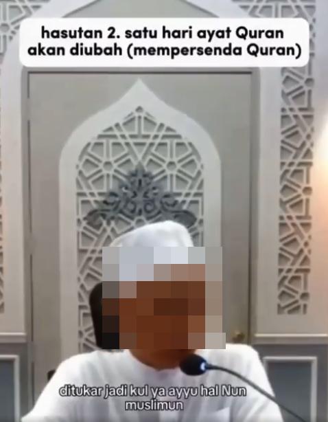 Antara fitnah yang didakwa disampaikan Rosmin Adam menerusi kuliah subuh 1 April lalu - gambar X