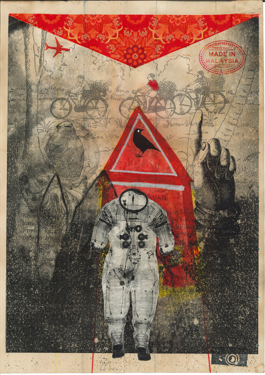 Antara karya yang dipamerkan dari siri ‘The Memoirs of Panopticon Brotherhood’. - Gambar ihsan Azlan Mam