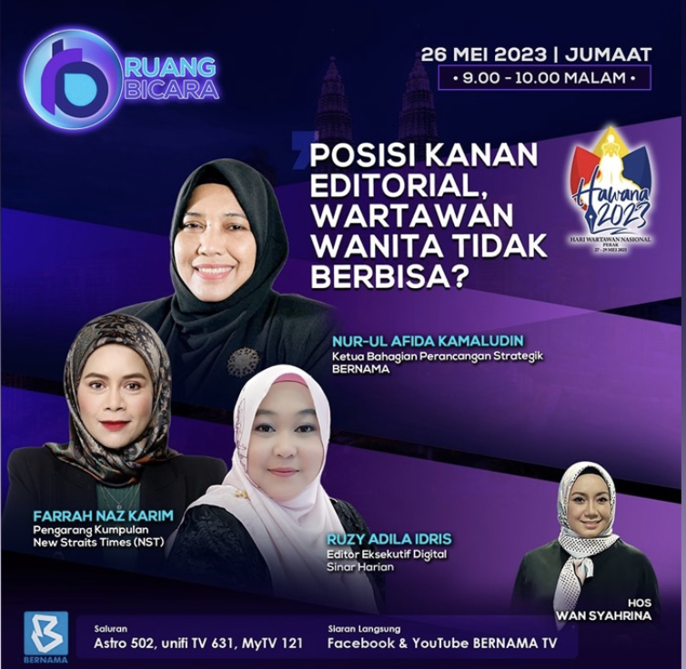 Wartawan wanita, perlu diberi peluang untuk mengembangkan keupayaan mereka ke peringkat tertinggi, termasuk menerusi bimbingan latihan dan kursus, sebagai persediaan untuk berada di kedudukan tersebut - Gambar Bernama