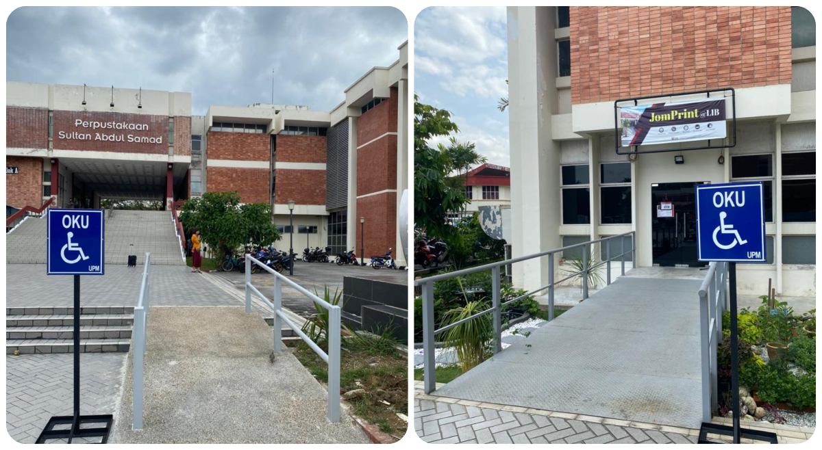 Laluan khas yang disediakan untuk golongan OKU di Universiti Putra Malaysia (UPM). - Gambar dari laman web UPM