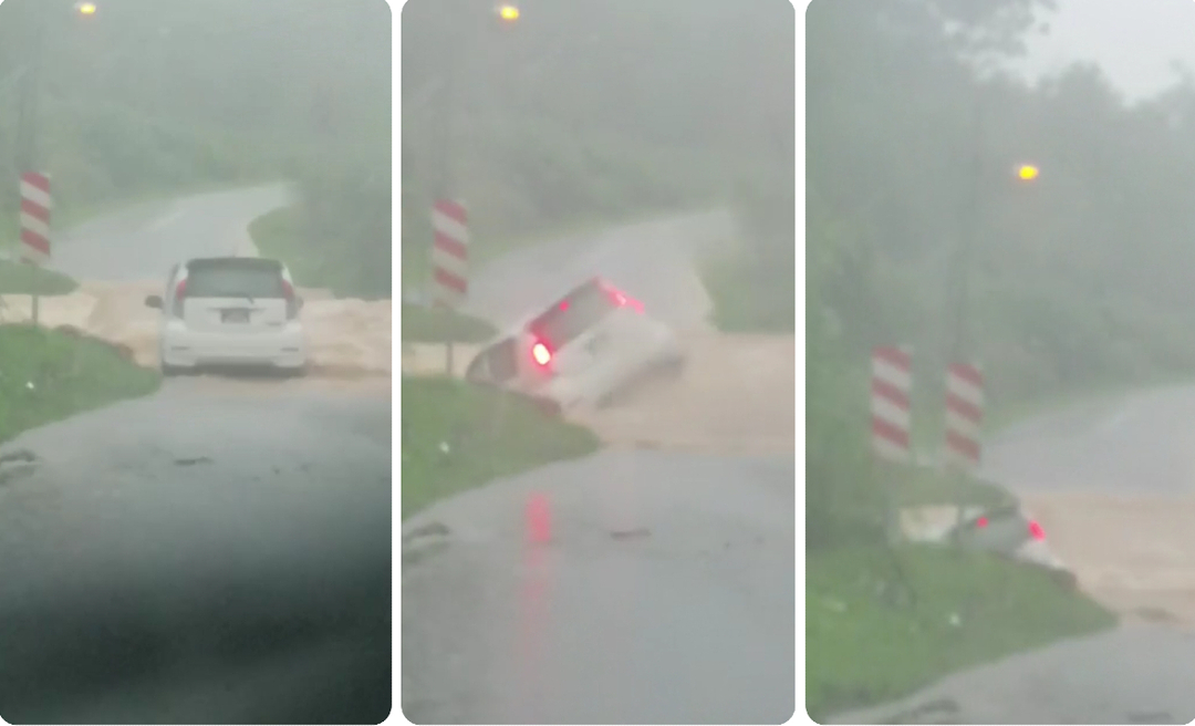 Kereta yang dinaiki mangsa hanyut dalam arus deras, beberapa hari lalu.